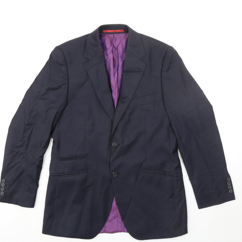 Howick Tailored Mens Blue Wool Jacket Suit Jacket Size 38 Regular