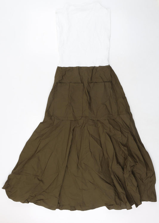 Zara Womens Multicoloured Cotton Tank Dress Size S Round Neck