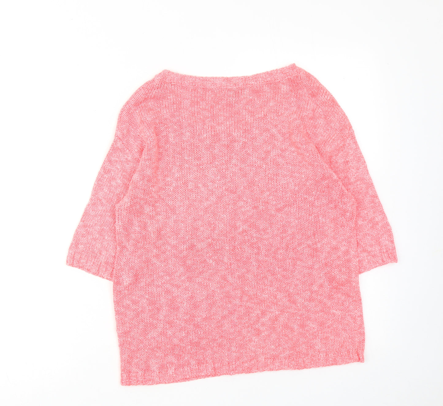 Topshop Womens Pink Round Neck Cotton Pullover Jumper Size 10