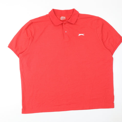 Slazenger Mens Red Polyester Polo Size 3XL Collared Button