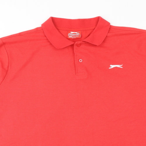 Slazenger Mens Red Polyester Polo Size 3XL Collared Button