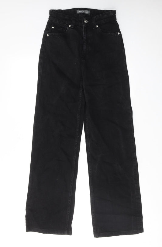 Denim & Co. Womens Black Cotton Bootcut Jeans Size 6 Regular Zip