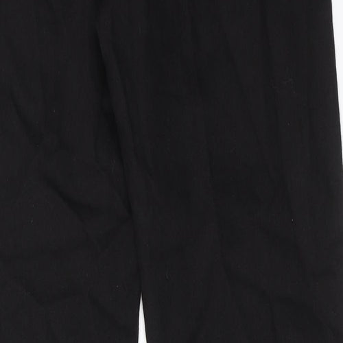 Marks and Spencer Mens Black Cotton Straight Jeans Size 32 in L33 in Regular Zip