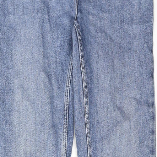 NEXT Womens Blue Cotton Straight Jeans Size 8 L27 in Slim Zip