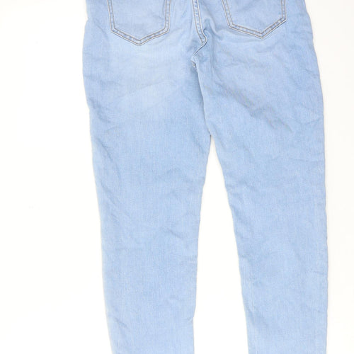 New Look Womens Blue Cotton Skinny Jeans Size 12 Regular Zip