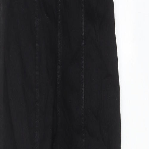 Zara Womens Black Cotton Jumpsuit One-Piece Size XS L35 in Zip