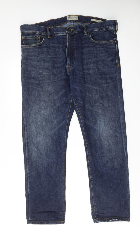 North Coast Mens Blue Cotton Straight Jeans Size 36 in L29 in Regular Zip