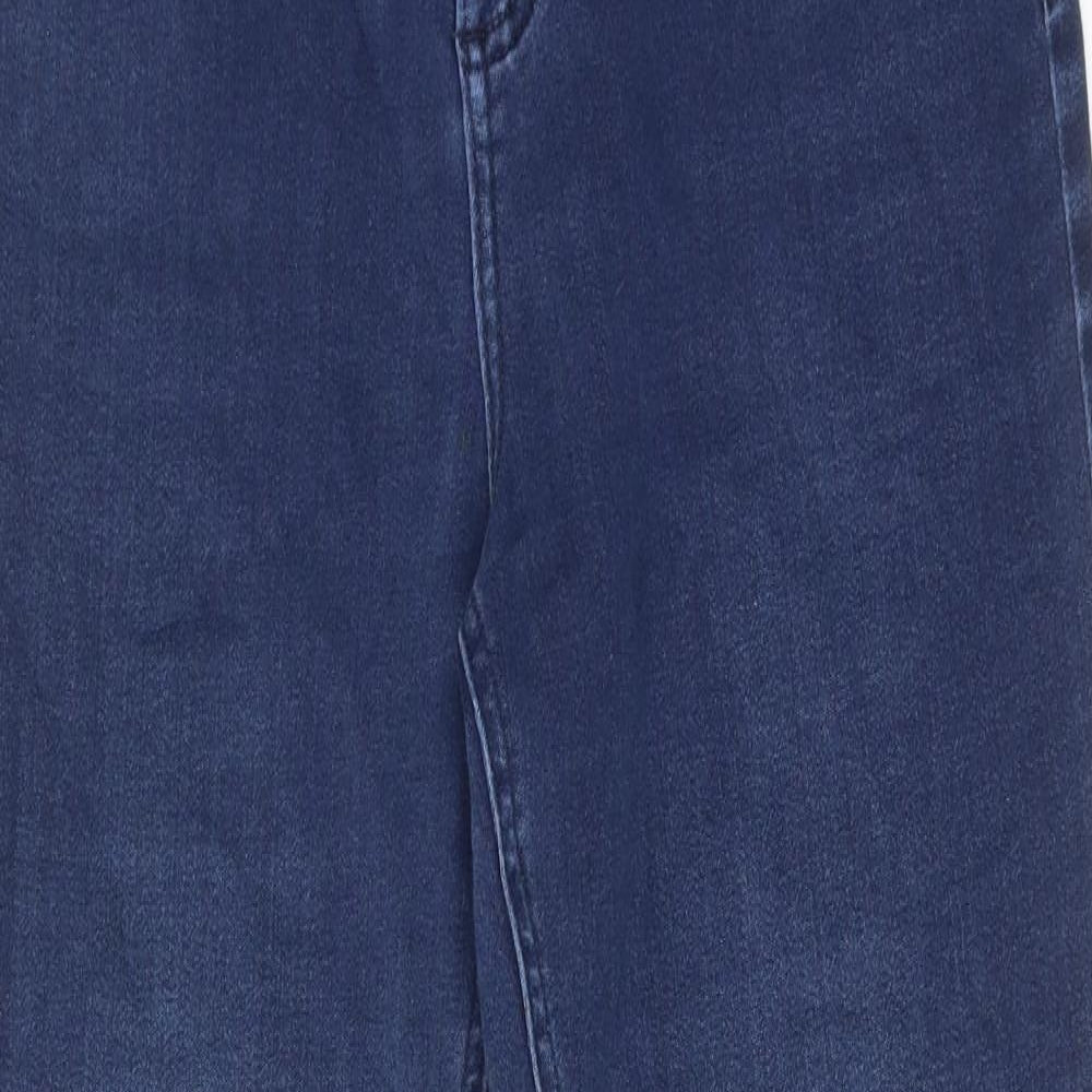 Marks and Spencer Womens Blue Cotton Skinny Jeans Size 10 L30 in Regular Zip