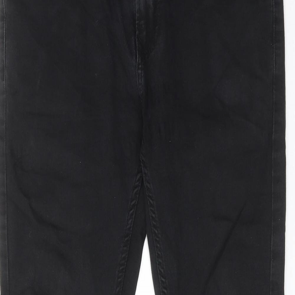 Topman Mens Black Cotton Skinny Jeans Size 32 in L34 in Regular Zip