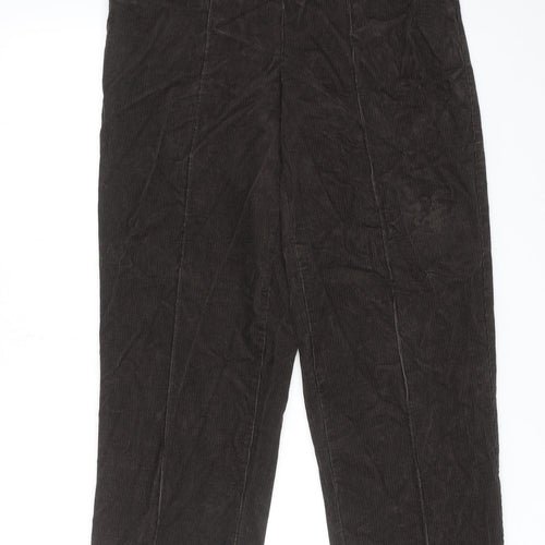 Classic Womens Brown Cotton Trousers Size 10 Regular