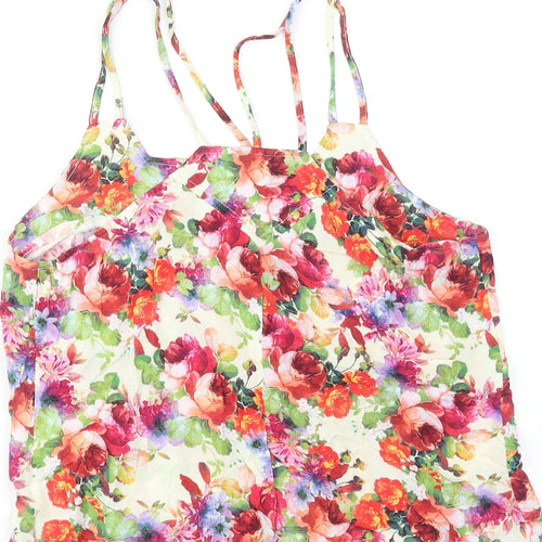 Louche Womens Multicoloured Floral Viscose Camisole Tank Size 10 Square Neck