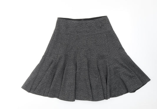 NEXT Womens Black Geometric Polyester Swing Skirt Size 10