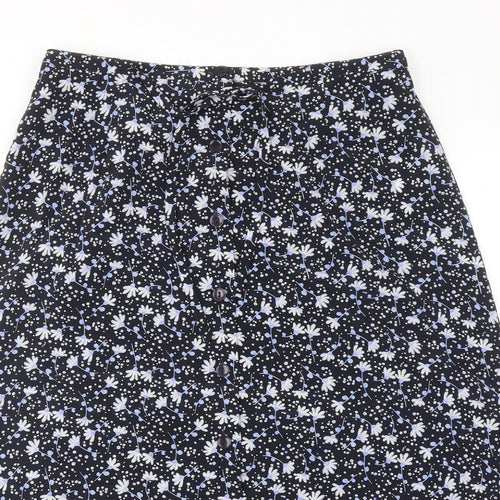 Jumper Womens Blue Floral Polyester A-Line Skirt Size 16