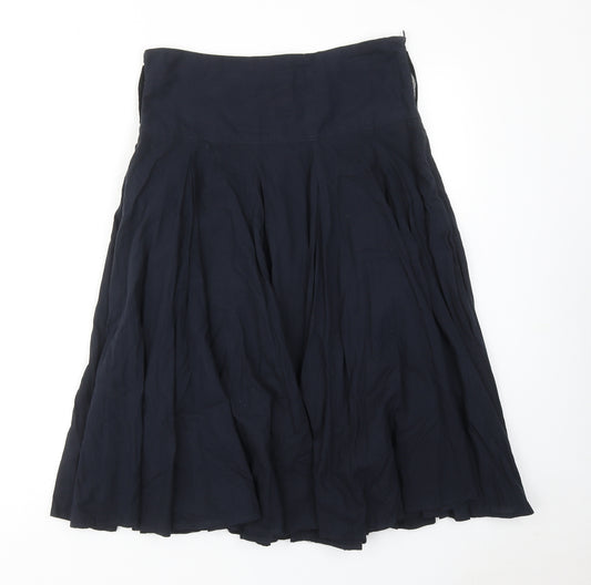 Principles Womens Blue Cotton Swing Skirt Size 12 Zip