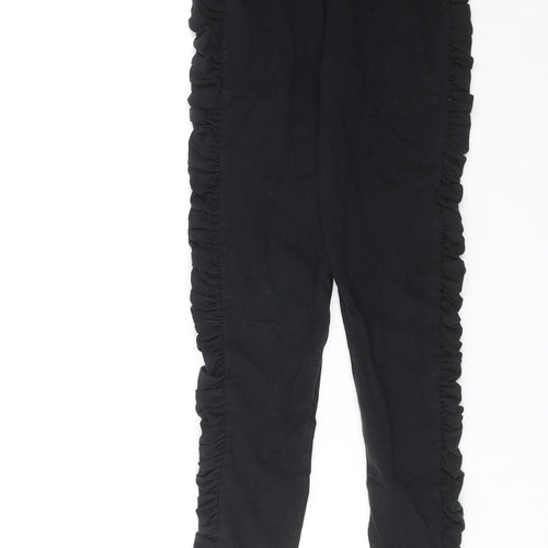 New Look Girls Black Cotton Capri Trousers Size 10-11 Years Regular Pullover - Ruched Leggings