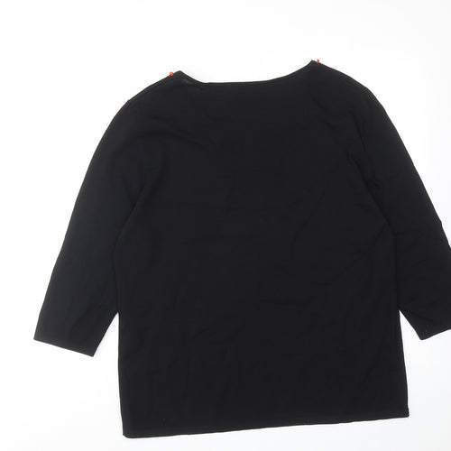 Basler Womens Black Round Neck Viscose Pullover Jumper Size 16
