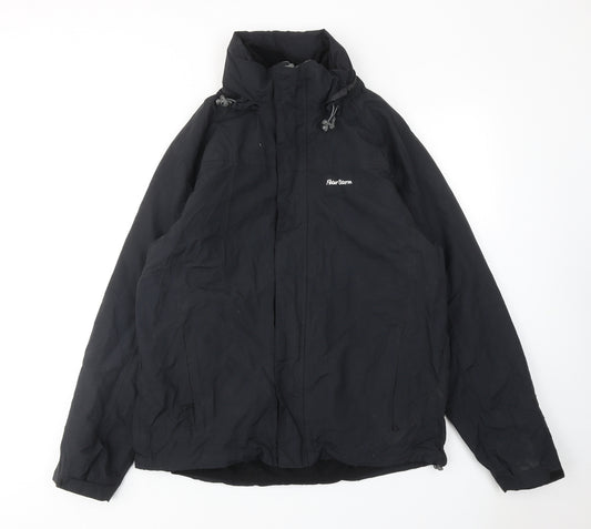 Peter Storm Mens Black Windbreaker Jacket Size M Zip