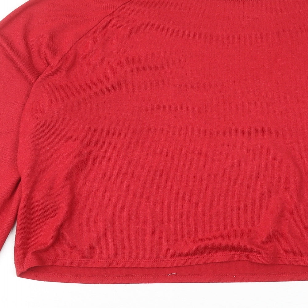 Hollister Womens Red Polyester Basic T-Shirt Size XS Round Neck