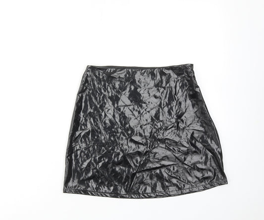 ASOS Womens Black Polyester Mini Skirt Size 10 Zip