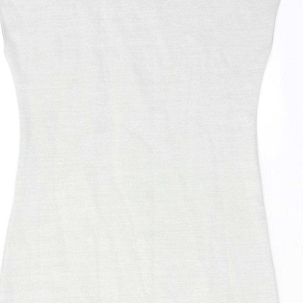 Zara Womens Grey Viscose Shift Size L Mock Neck Pullover