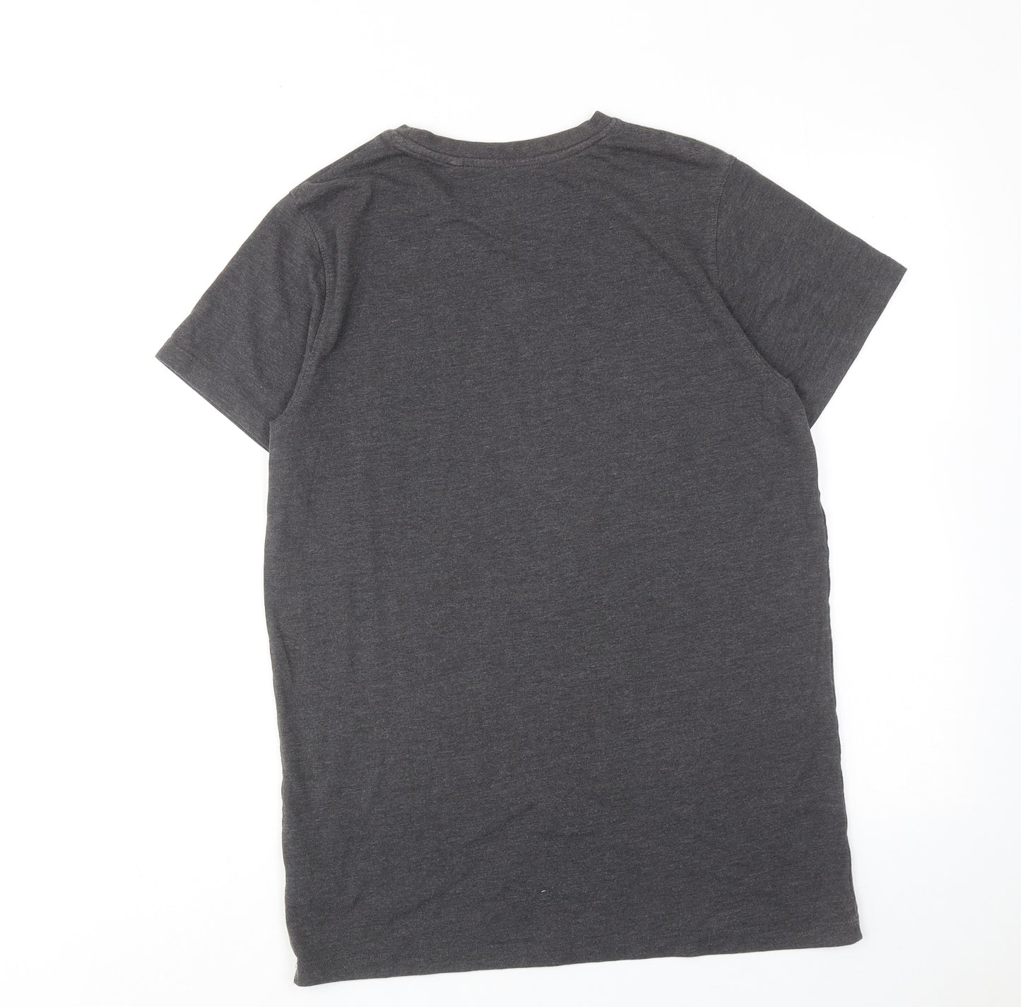 NEXT Boys Grey Cotton Basic T-Shirt Size 16 Years Round Neck Pullover - New York