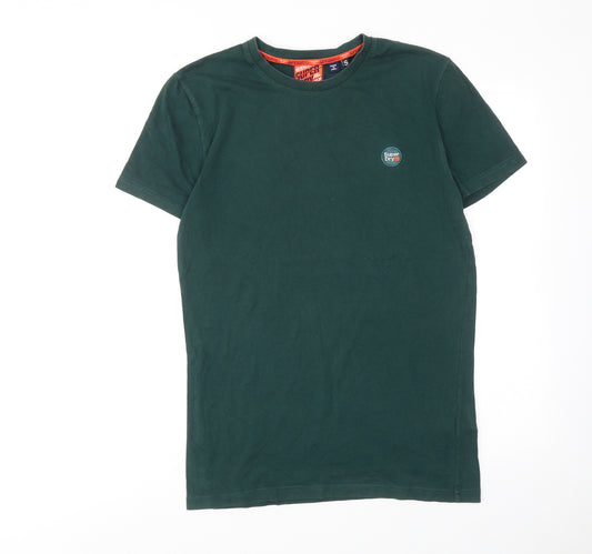 Superdry Mens Green Cotton T-Shirt Size S Round Neck