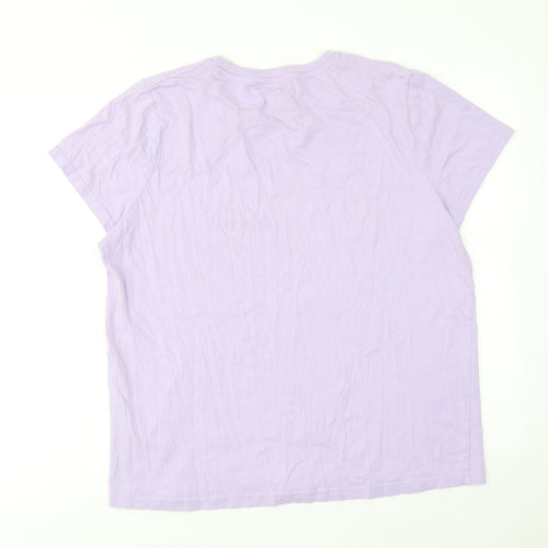 Powerpuff Girls Womens Purple Cotton Basic T-Shirt Size 14 Round Neck
