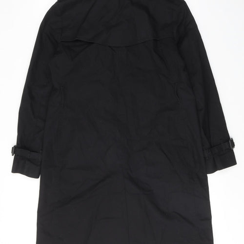 Mango Womens Black Pea Coat Coat Size M Button