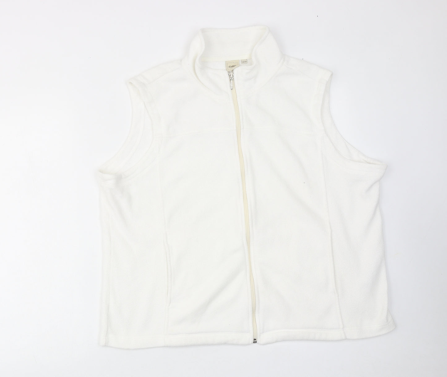 Cotton Traders Womens White Gilet Jacket Size 22 Zip