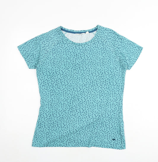 Trespass Womens Green Geometric Cotton Basic T-Shirt Size M Round Neck