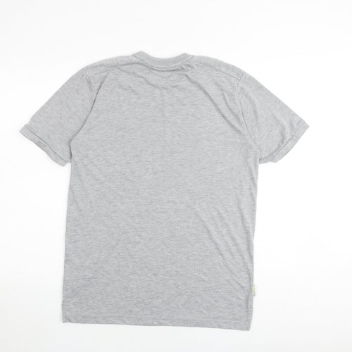 Slazenger Mens Grey Polyester T-Shirt Size M Round Neck