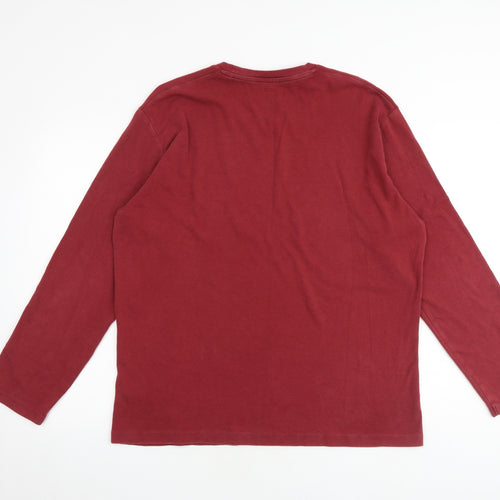 Uniqlo Mens Red Cotton T-Shirt Size L Round Neck