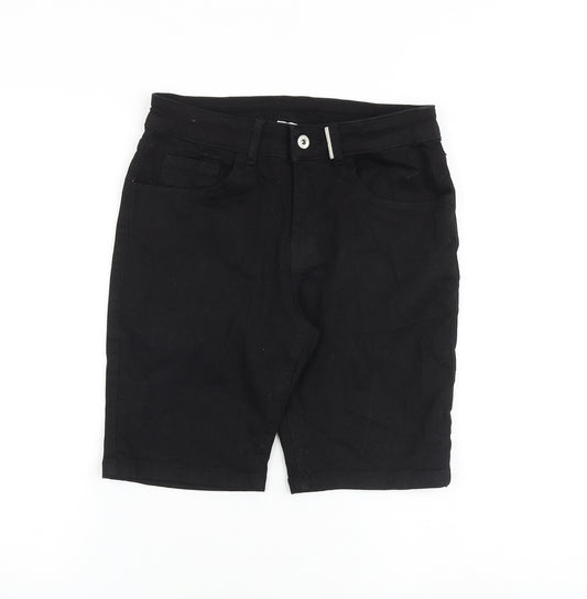 ASOS Mens Black Cotton Chino Shorts Size 30 in L9 in Slim Zip