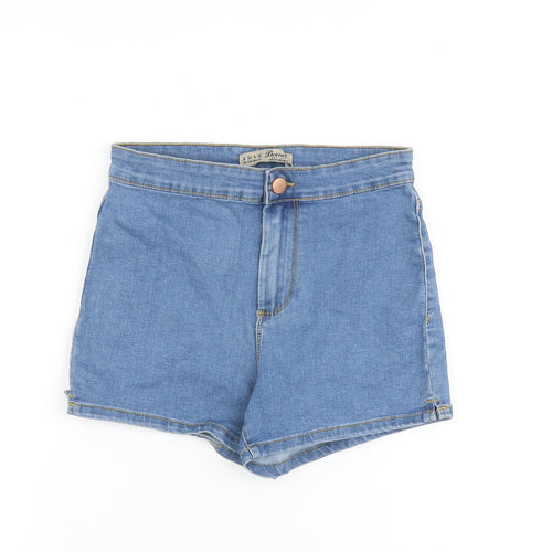 Denim & Co. Womens Blue Cotton Boyfriend Shorts Size 8 L3 in Regular Zip