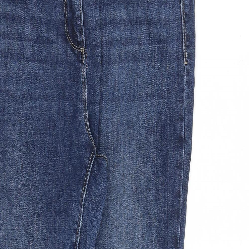 NEXT Womens Blue Cotton Skinny Jeans Size 12 L26 in Regular Zip