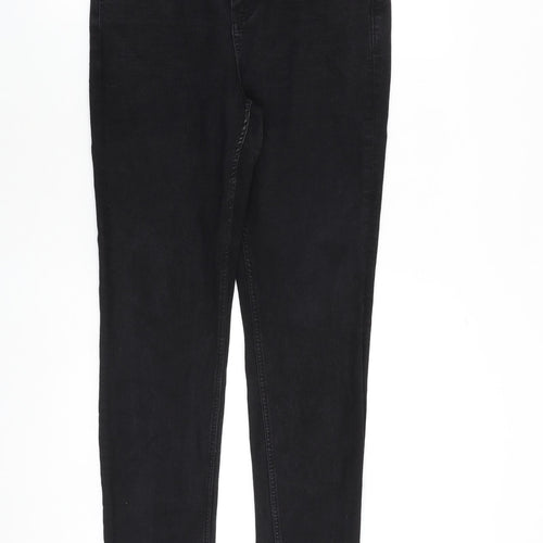 Marks and Spencer Womens Black Cotton Skinny Jeans Size 14 L30 in Slim Zip
