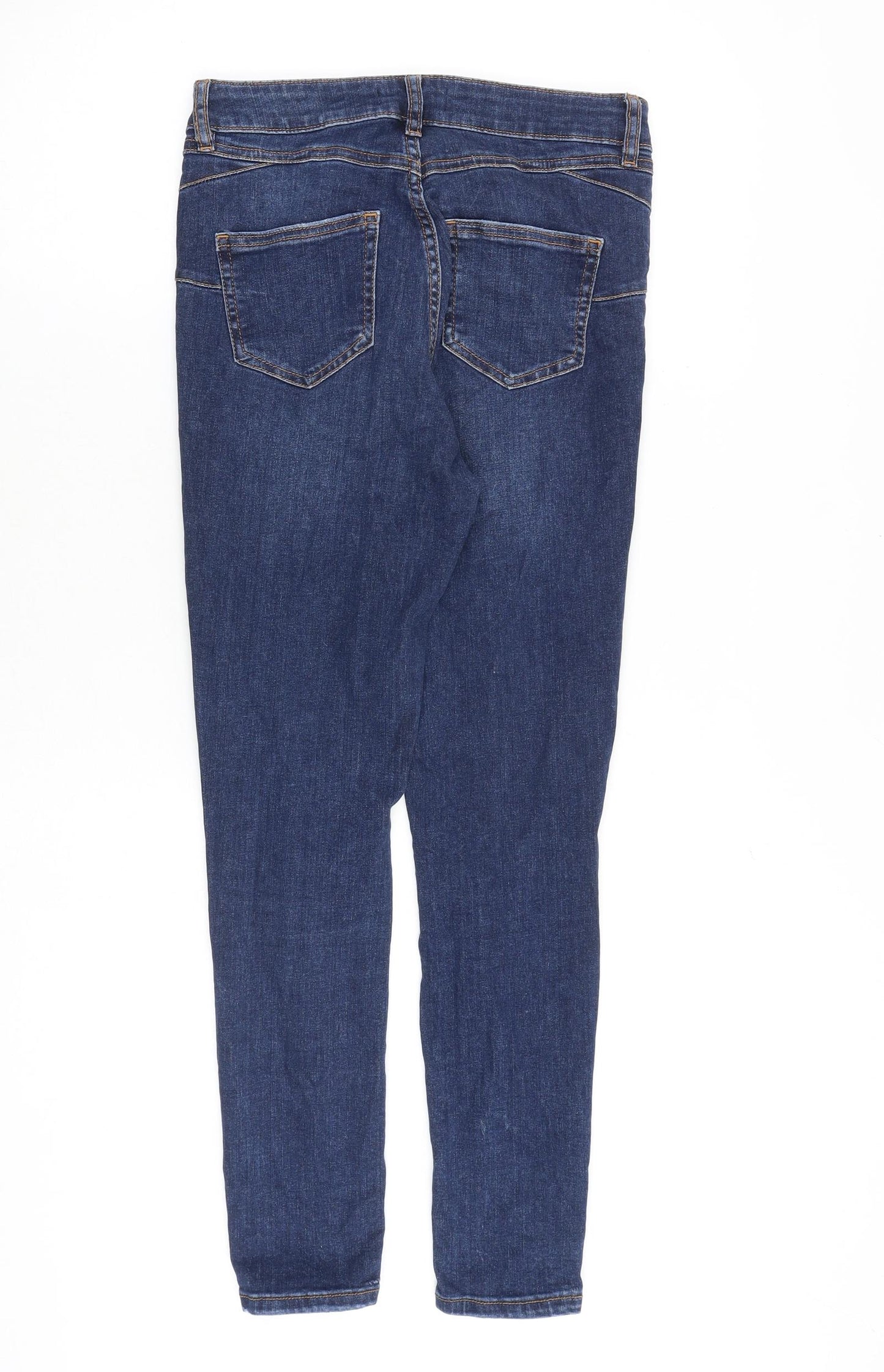 F&F Womens Blue Cotton Skinny Jeans Size 8 L27 in Slim Zip