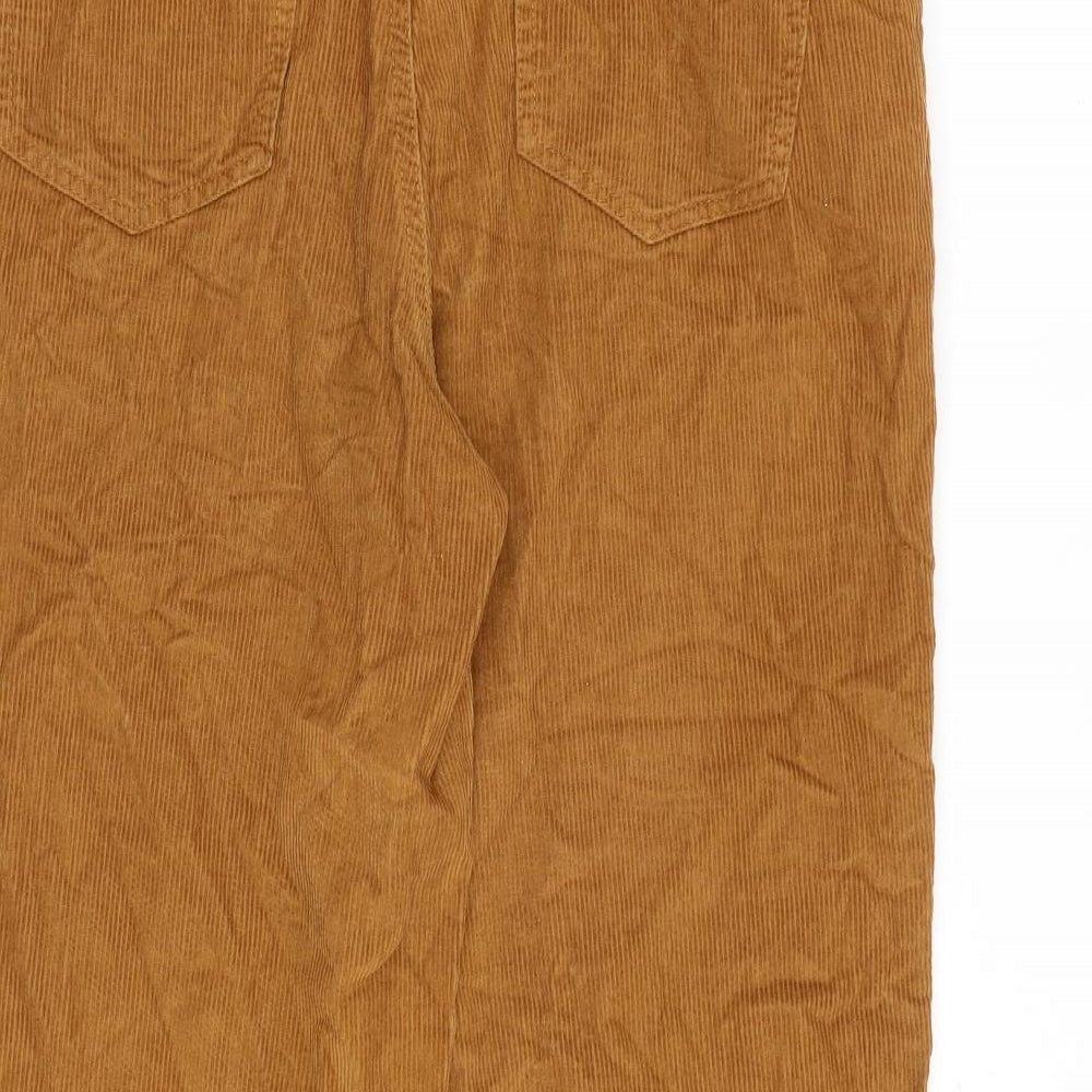 Denim & Co. Womens Brown Cotton Trousers Size 12 L24 in Regular Zip