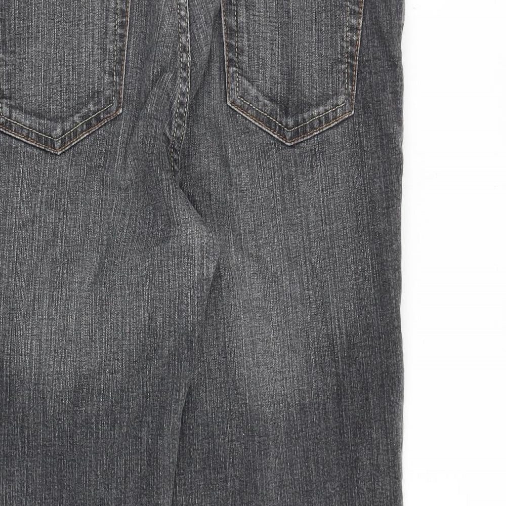 NEXT Womens Grey Cotton Skimmer Shorts Size 12 L20 in Regular Zip