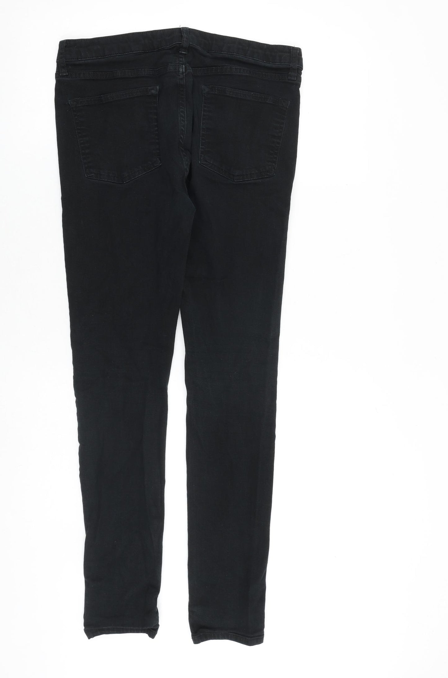 Topman Mens Black Cotton Skinny Jeans Size 34 in L34 in Slim Zip