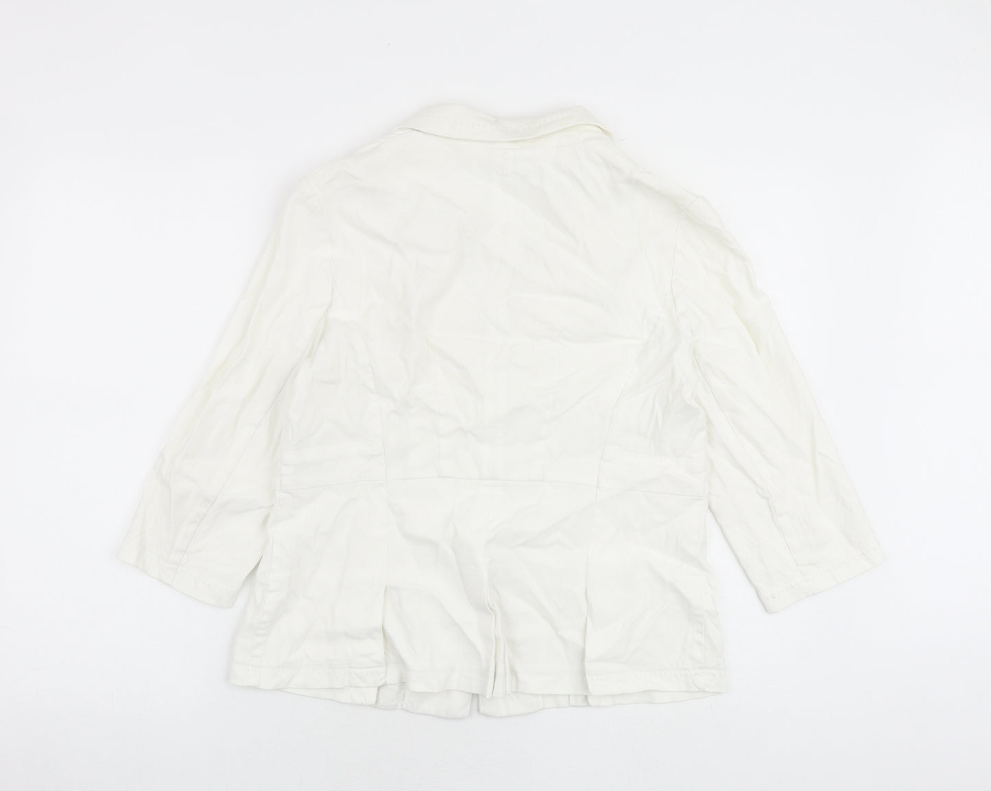 Per Una Womens White Jacket Blazer Size 14 Button