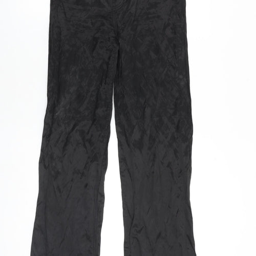 & Other Stories Womens Black Polyester Trousers Size 6 L33 in Regular Zip