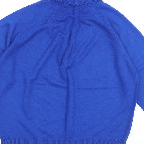 Littlewoods Womens Blue Collared Acrylic Pullover Jumper Size 12