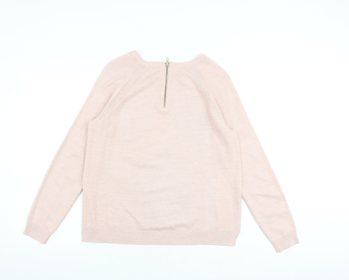 Marks and Spencer Womens Pink Round Neck Flax Pullover Jumper Size 12