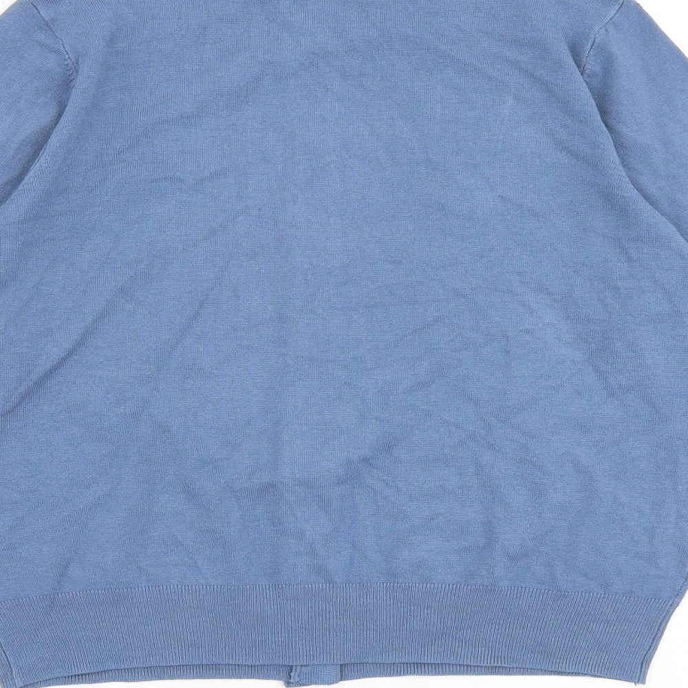Marks and Spencer Womens Blue Round Neck Viscose Cardigan Jumper Size 12