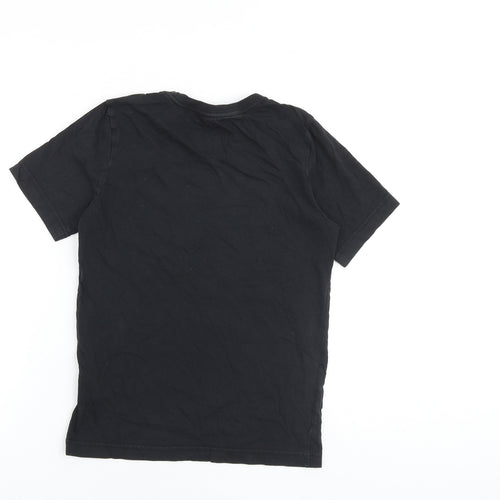 adidas Girls Black Cotton Basic T-Shirt Size 11-12 Years Crew Neck Pullover