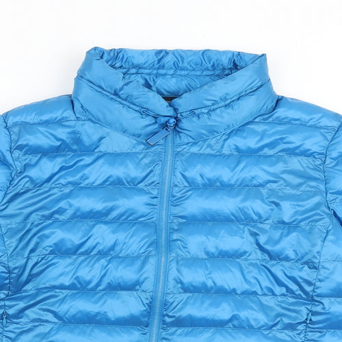 Oasis Womens Blue Quilted Jacket Size XL Zip