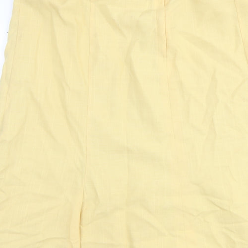 C&A Womens Yellow Polyester Trumpet Skirt Size 20 Button