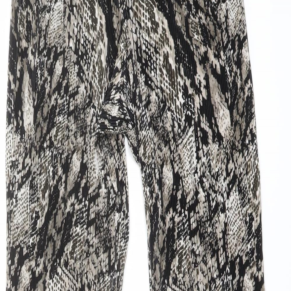 Topshop Womens Brown Animal Print Polyester Jogger Trousers Size 8 L32 in Regular