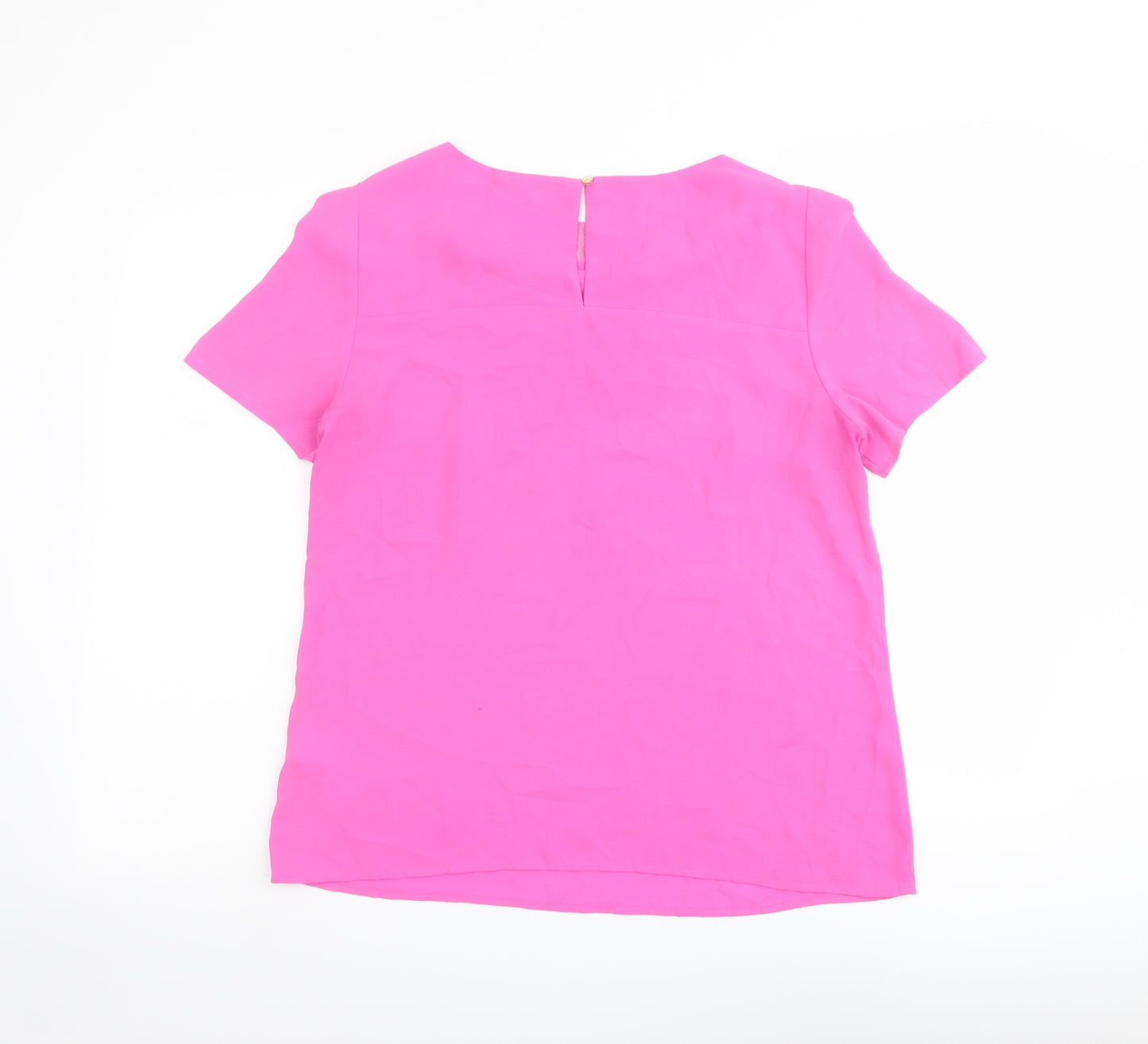 Oasis Womens Purple Polyester Basic Blouse Size 14 Boat Neck